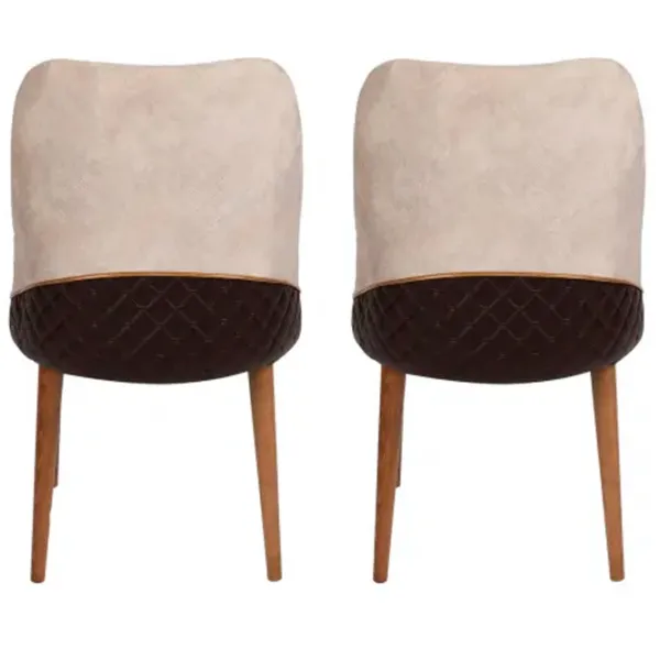 Set scaune de bucătarie Trendy Nova Catifea/ Cream Brown photo 3