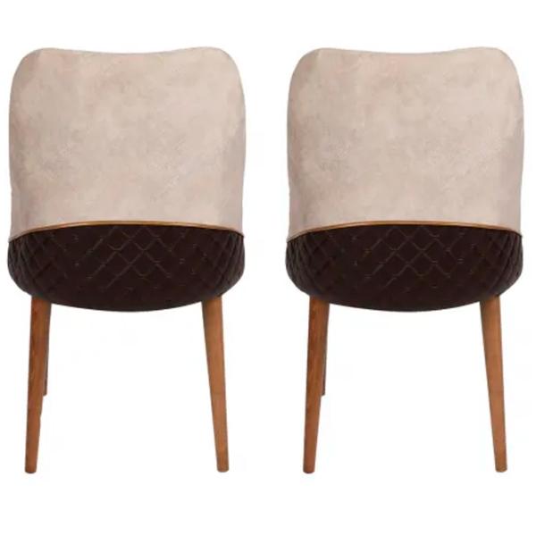 Set scaune de bucătarie Trendy Nova Catifea/ Cream Brown photo 3
