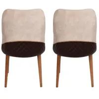 Set scaune de bucătarie Trendy Nova Catifea/ Cream Brown photo 3