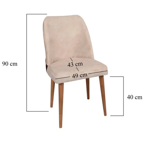 Set scaune de bucătarie Trendy Nova Catifea/ Cream Brown photo 6