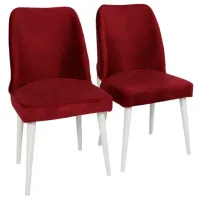 Set scaune de bucătarie Trendy Nova Catifea/ Burgundy White