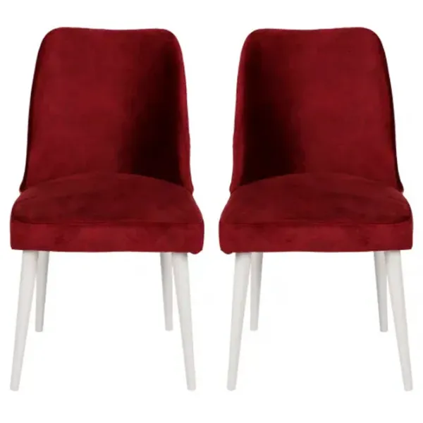 Set scaune de bucătarie Trendy Nova Catifea/ Burgundy White photo 2
