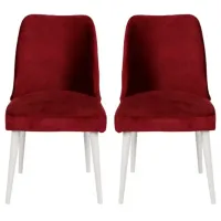 Set scaune de bucătarie Trendy Nova Catifea/ Burgundy White photo 2