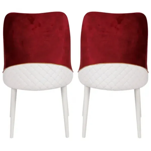 Set scaune de bucătarie Trendy Nova Catifea/ Burgundy White photo 3