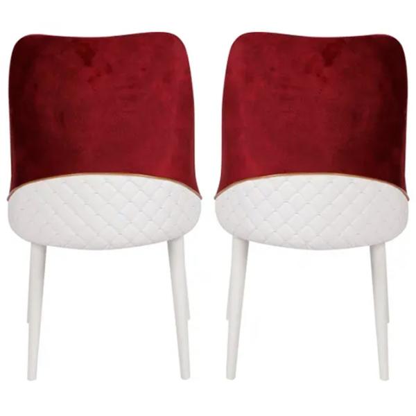 Set scaune de bucătarie Trendy Nova Catifea/ Burgundy White photo 3