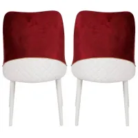 Set scaune de bucătarie Trendy Nova Catifea/ Burgundy White photo 3