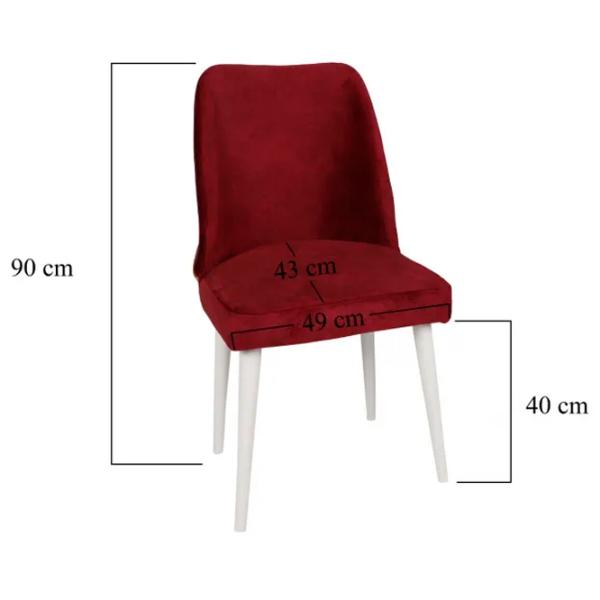 Set scaune de bucătarie Trendy Nova Catifea/ Burgundy White photo 6