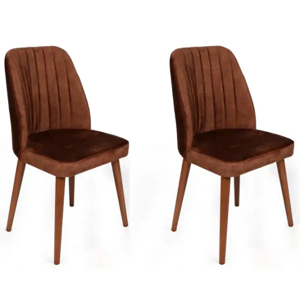 Set scaune de bucătarie Trendy Alfa Catifea/ Brown Brown photo 1