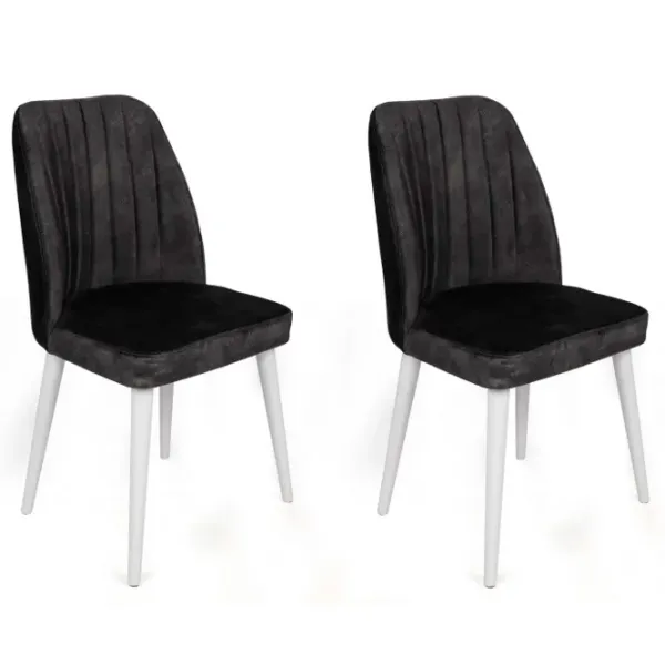 Set scaune de bucătarie Trendy Alfa Catifea/ Black White photo 1