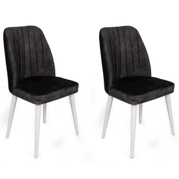 Set scaune de bucătarie Trendy Alfa Catifea/ Black White photo 1