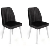 Set scaune de bucătarie Trendy Alfa Catifea/ Black White