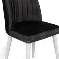 Set scaune de bucătarie Trendy Alfa Catifea/ Black White photo 3