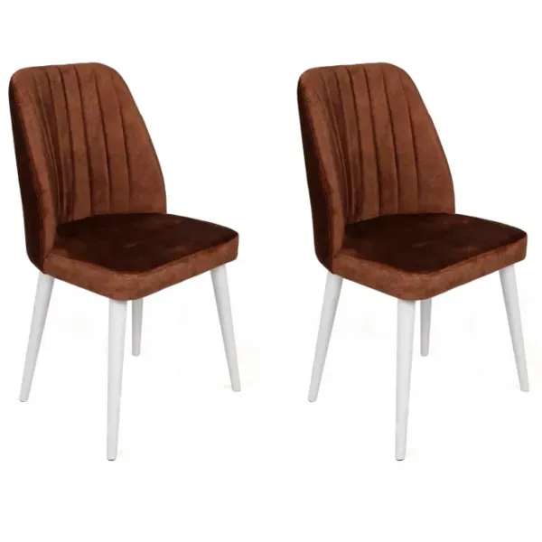 Set scaune de bucătarie Trendy Alfa Catifea/ Brown White photo 1