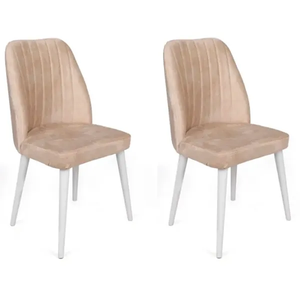 Set scaune de bucătarie Trendy Alfa Catifea/ Beige White photo 1