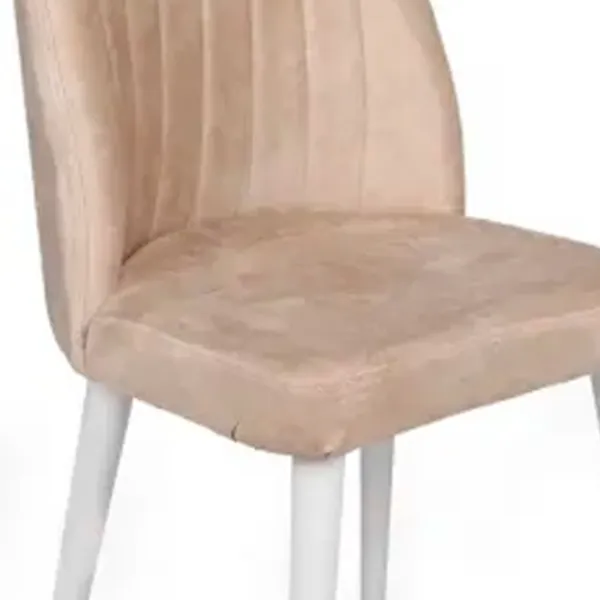 Set scaune de bucătarie Trendy Alfa Catifea/ Beige White photo 3