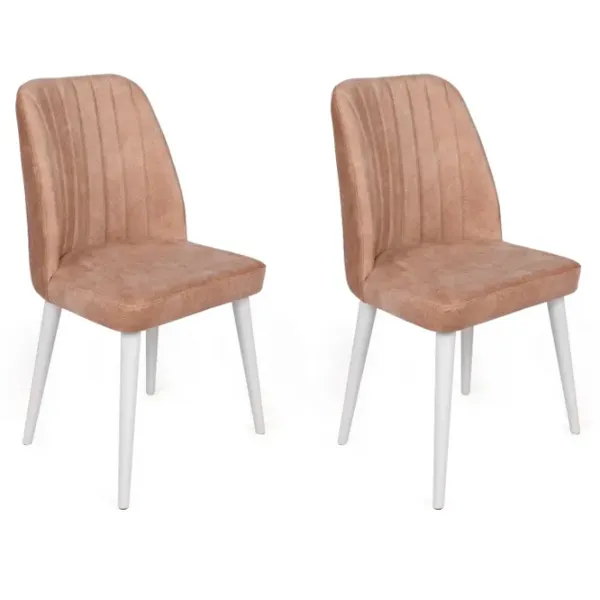 Set scaune de bucătarie Trendy Alfa Catifea/ Light Brown White photo 1