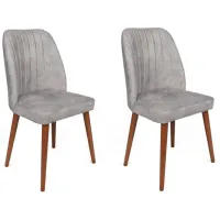 Set scaune de bucătarie Trendy Alfa Catifea/ Gray Brown
