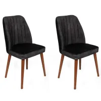 Set scaune de bucătarie Trendy Alfa Catifea/ Antracit Brown