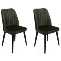 Set scaune de bucătarie Trendy Alfa Catifea/ Khaki Black