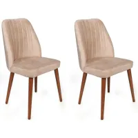Set scaune de bucătarie Trendy Alfa Catifea/ Cream Brown