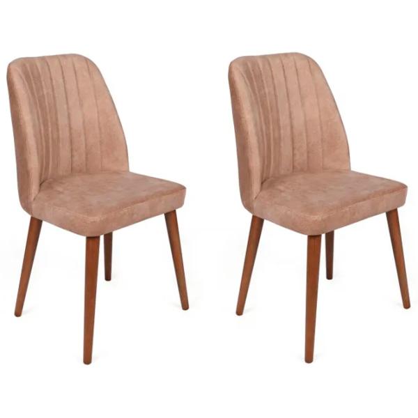 Set scaune de bucătarie Trendy Alfa Catifea/ Light Brown Brown photo 1