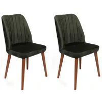 Set scaune de bucătarie Trendy Alfa Catifea/ Khaki Brown