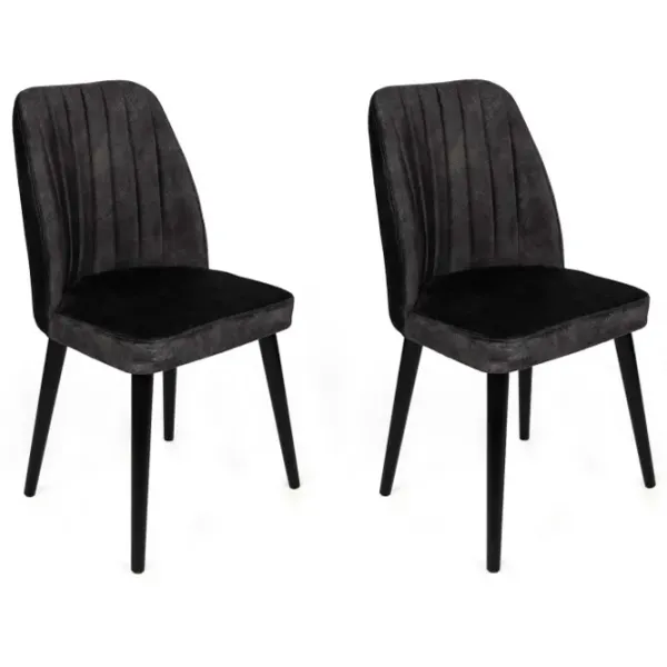 Set scaune de bucătarie Trendy Alfa Catifea/ Black Black photo 1