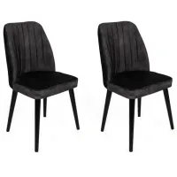 Set scaune de bucătarie Trendy Alfa Catifea/ Black Black