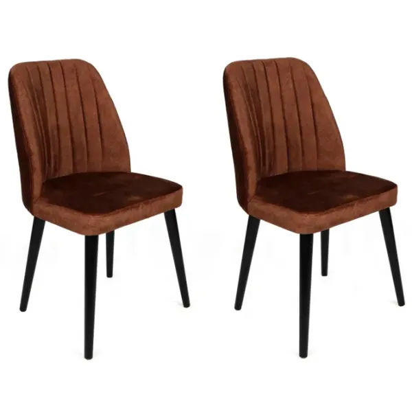 Set scaune de bucătarie Trendy Alfa Catifea/ Brown Black photo 1