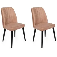Set scaune de bucătarie Trendy Alfa Catifea/ Beige Black