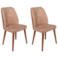 Set scaune de bucătarie Trendy Dallas Catifea/ Mink Black