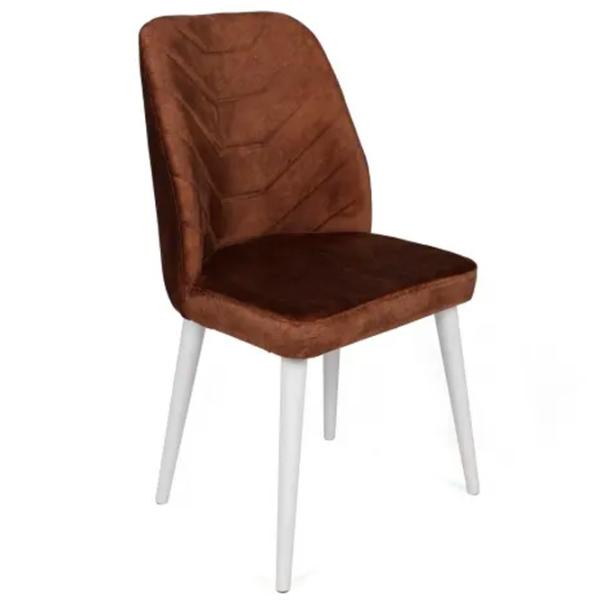 Set scaune de bucătarie Trendy Dallas Catifea/ Brown White photo 2