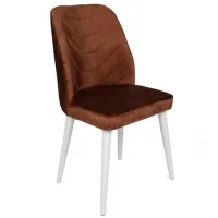 Set scaune de bucătarie Trendy Dallas Catifea/ Brown White photo 2