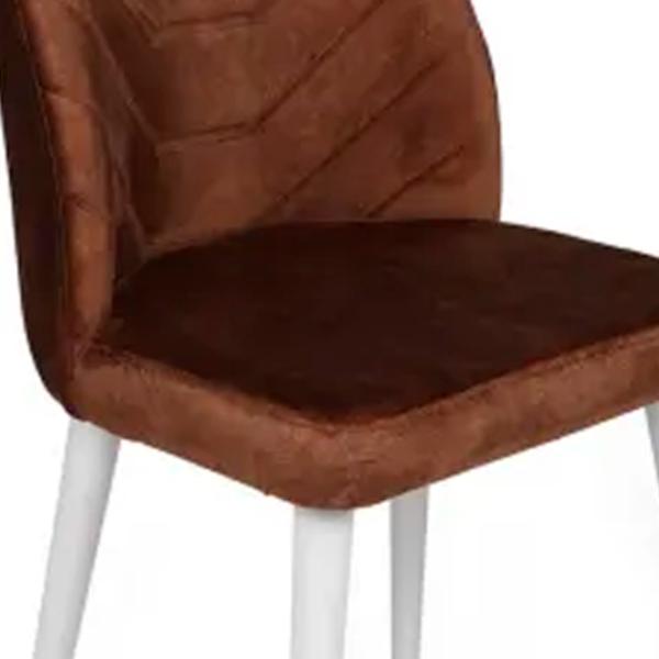 Set scaune de bucătarie Trendy Dallas Catifea/ Brown White photo 3