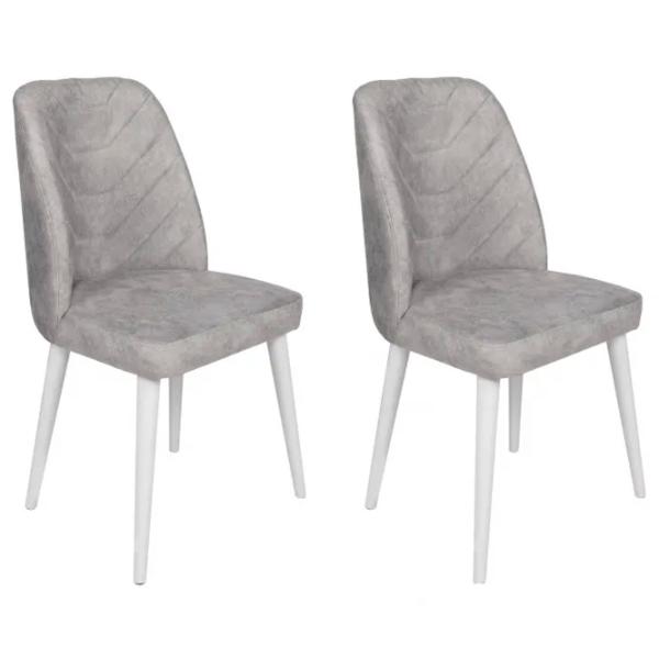Set scaune de bucătarie Trendy Dallas Catifea/ Gray White photo 1