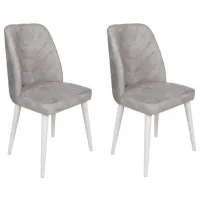 Set scaune de bucătarie Trendy Dallas Catifea/ Gray White