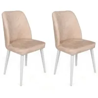 Set scaune de bucătarie Trendy Dallas Catifea/ Beige White