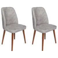Set scaune de bucătarie Trendy Dallas Catifea/ Gray Brown