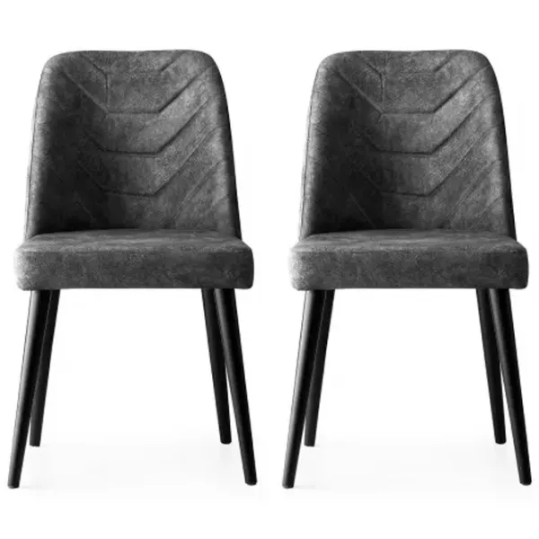 Set scaune de bucătarie Trendy Dallas Catifea/ Gray Black photo 1