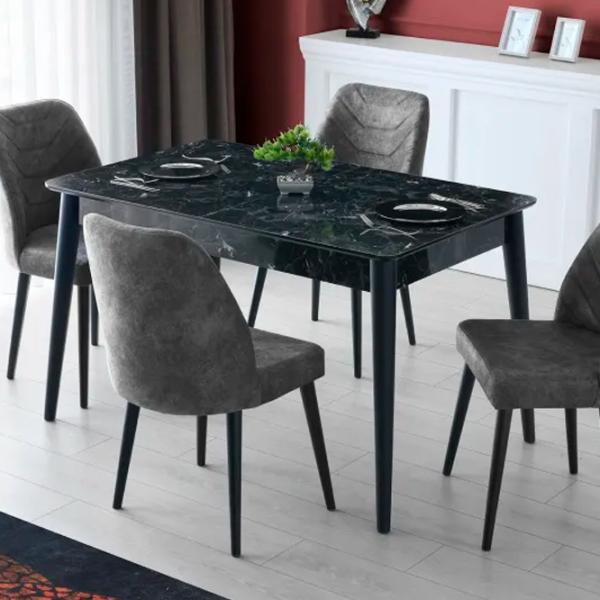 Set scaune de bucătarie Trendy Dallas Catifea/ Gray Black photo 6