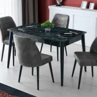 Set scaune de bucătarie Trendy Dallas Catifea/ Gray Black photo 6
