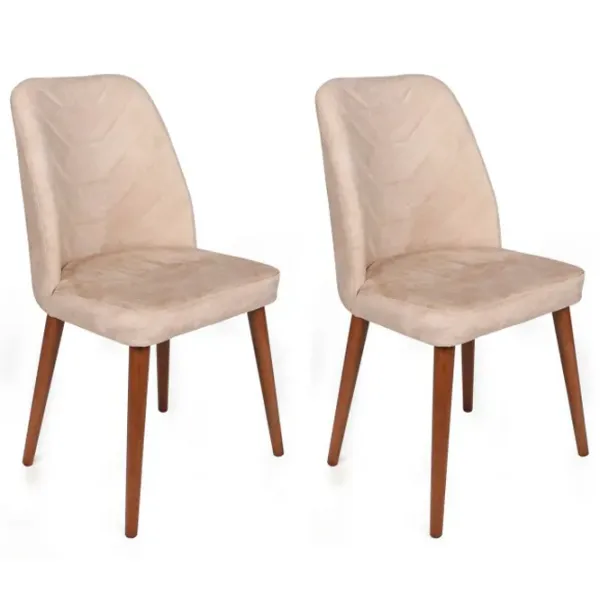 Set scaune de bucătarie Trendy Dallas Catifea/ Beige Brown photo 1