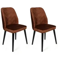 Set scaune de bucătarie Trendy Dallas Catifea/ Brown Black