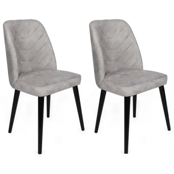 Set scaune de bucătarie Trendy Dallas Catifea/ Gray Black photo 1