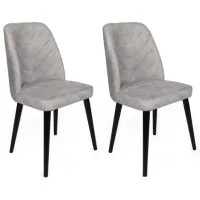 Set scaune de bucătarie Trendy Dallas Catifea/ Gray Black