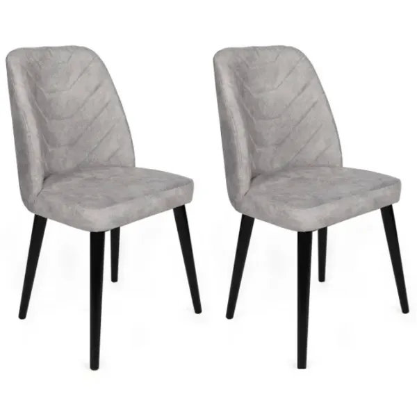 Set scaune de bucătarie Trendy Dallas Catifea/ Gray Black photo 3