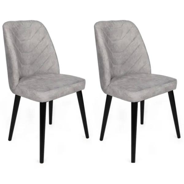 Set scaune de bucătarie Trendy Dallas Catifea/ Gray Black photo 3