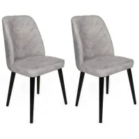 Set scaune de bucătarie Trendy Dallas Catifea/ Gray Black photo 3