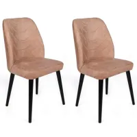 Set scaune de bucătarie Trendy Dallas Catifea/ Mink Black