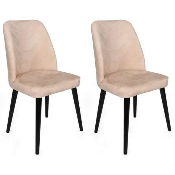 Set scaune de bucătarie Trendy Dallas Catifea/ Beige Black photo 1